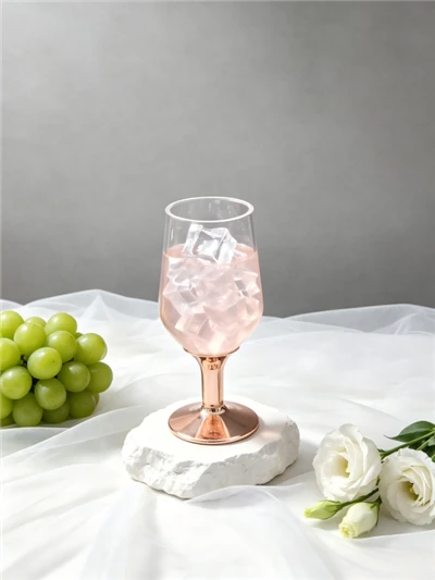 Gelas Anggur Batang Rose Gold